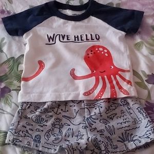 2 piece octopus shorts set